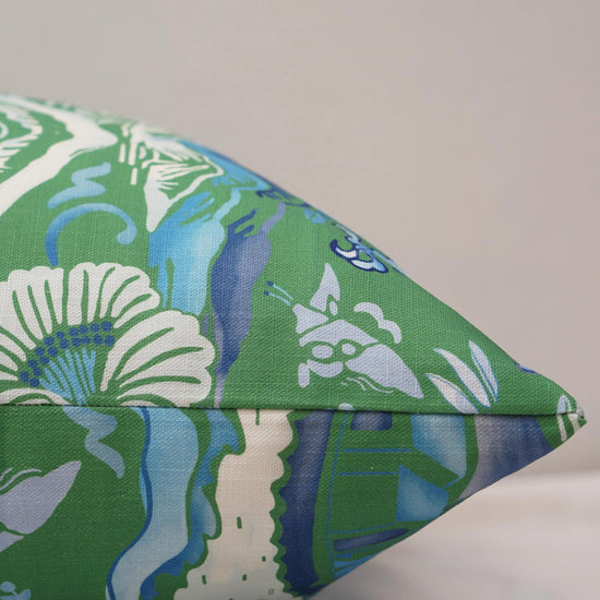 22" Green & Blue Gardens of Chinoise Pillow