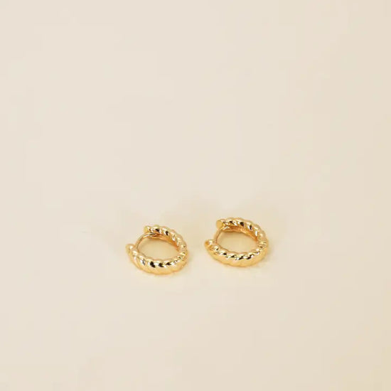 Small Channel Gold Hoop