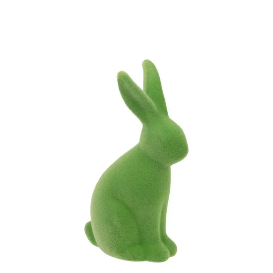 Green Flocked Terracotta Bunny