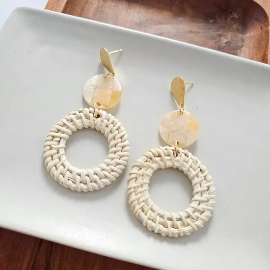 Seashell Light Rattan Lana Earrings