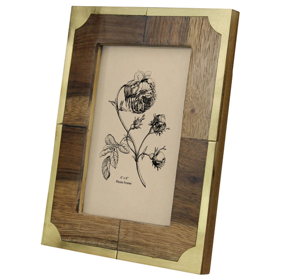 4x6 Teak & Brass Picture Frame