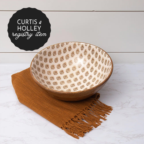 *REGISTRY ITEM: Block Print Mango Wood Bowl*