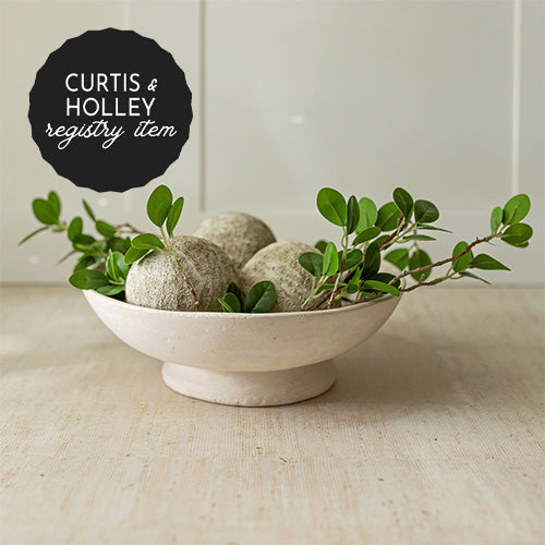 *REGISTRY ITEM: Turner Footed Cream Paper Mache Bowl*