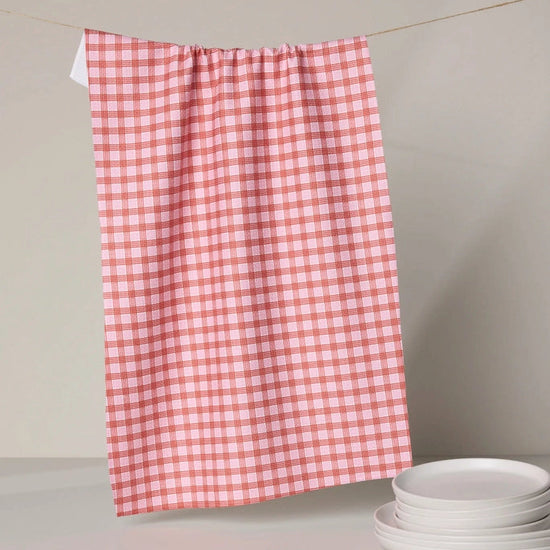 Cupids Plaid Tea Towel