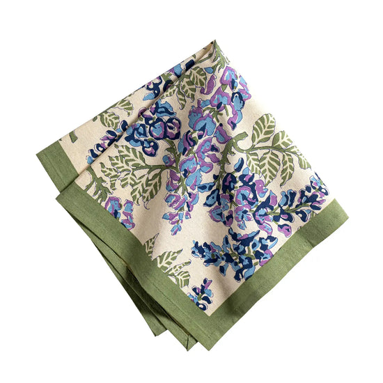 S/6 Wisteria Blue+Green Napkins