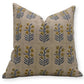 Navy + Mustard Flower Vintage Pillow