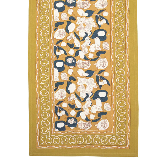 Forest Harvest Mustard & Blue Table Runner