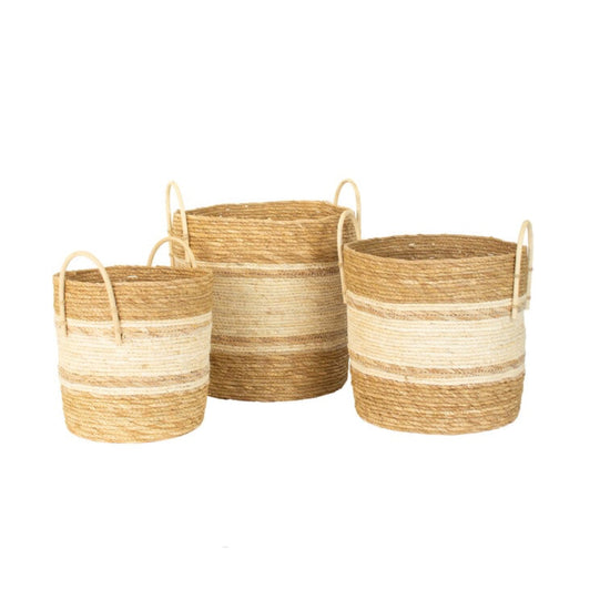 *REGISTRY ITEM: Small Two Toned Natural Round Basket*