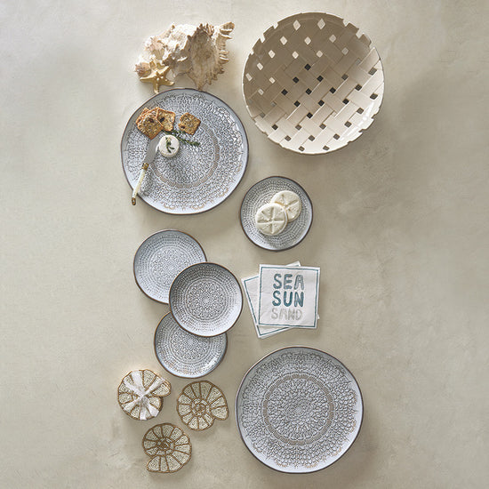 Coastal Stamped Appetizer Plates