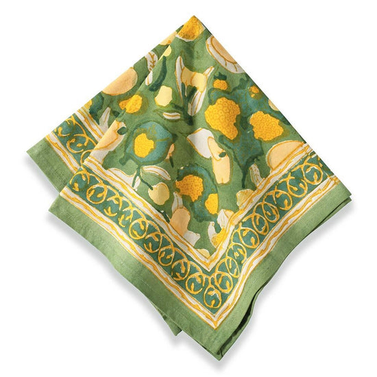 S/6 Yellow + Green Fruit Napkins