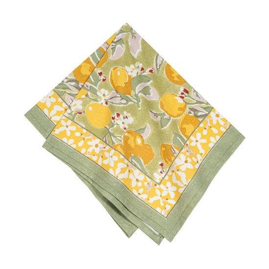 S/6 Citron Vert & Yellow Napkins