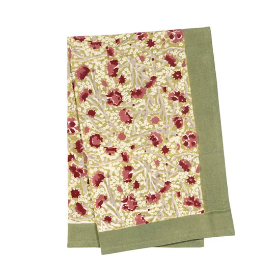 Meadows Red+Green Tea Towel