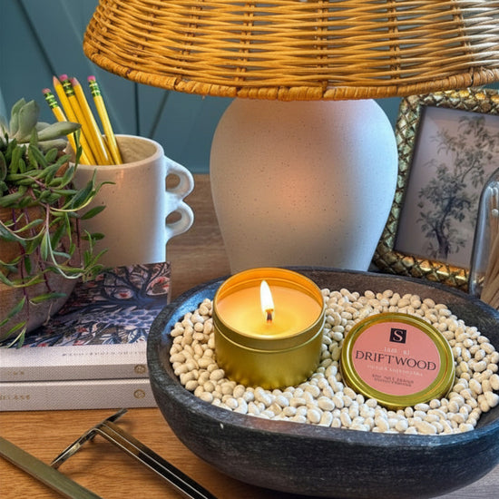 Driftwood Gold Tin Candle
