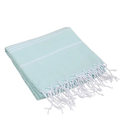 Sea Foam Striped Turkish Towel