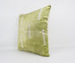 Green + White Ikat Silk + Velvet Pillow