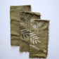 Olive Green White Ink Botanical Bandana