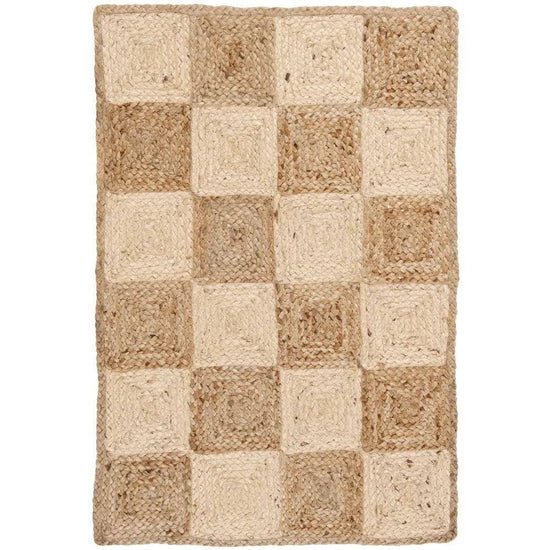 Natural Classic Checker Jute Rug