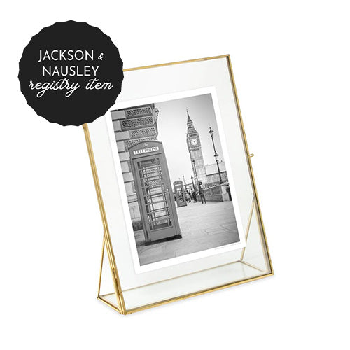 *REGISTRY ITEM: Metal Vertical Floating Picture Frame w/ Stand*