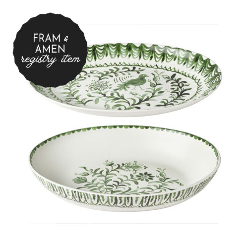 *REGISTRY ITEM: Green Sicily Oval Serving Bowl*