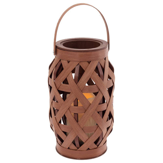 Coffee Brown Basketweave Lantern