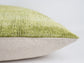 Green + White Ikat Silk + Velvet Pillow