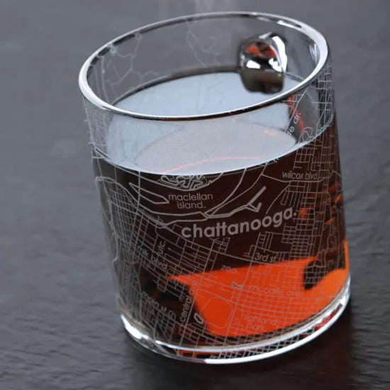 Chattanooga Map Glass Coffee Mug