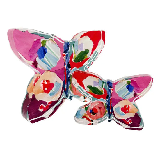 Red Butterfly Acrylic Block Large