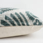 Deep Teal + White Handmade Ikat Silk + Velvet Pillow