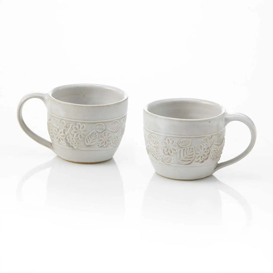Pressed Blossom Handmade Ceramic Mug