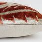 Orange + White Handmade Ikat Silk + Velvet Pillow