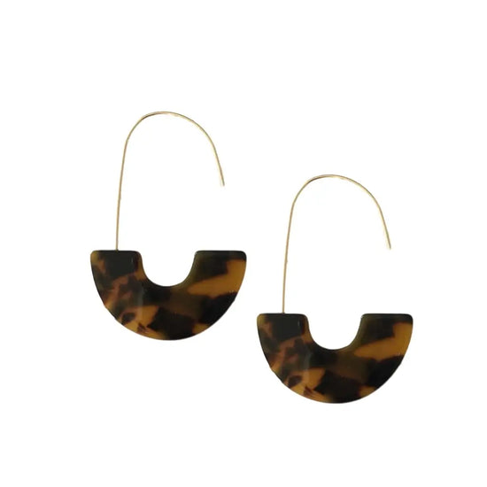 Brown Tortoise Threader Earrings