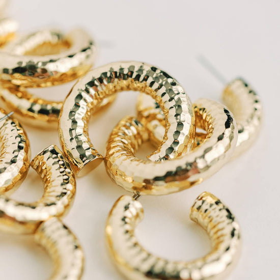 Hammered Gold Vintage Hoops