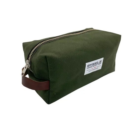 Olive Canvas with Brown Leather Dopp Kit