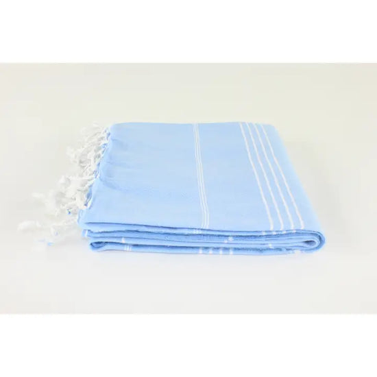 Baby Blue Turkish Classic Striped Peshtemal Towel