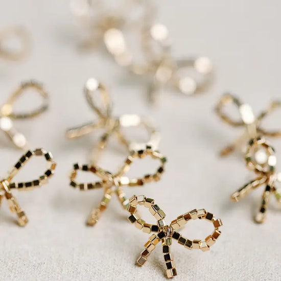 Mini Gold Beaded Bows