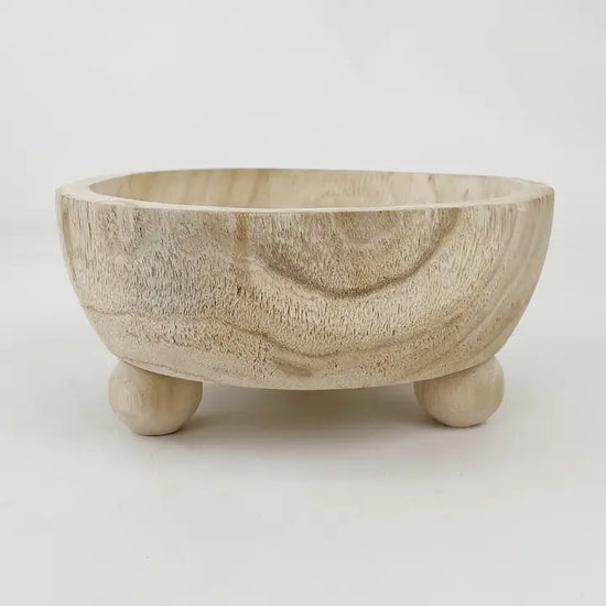 Paulownia Wood Footed Bowl