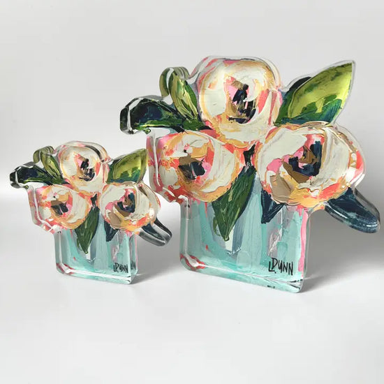 Pink and White Peonies Bloom Block