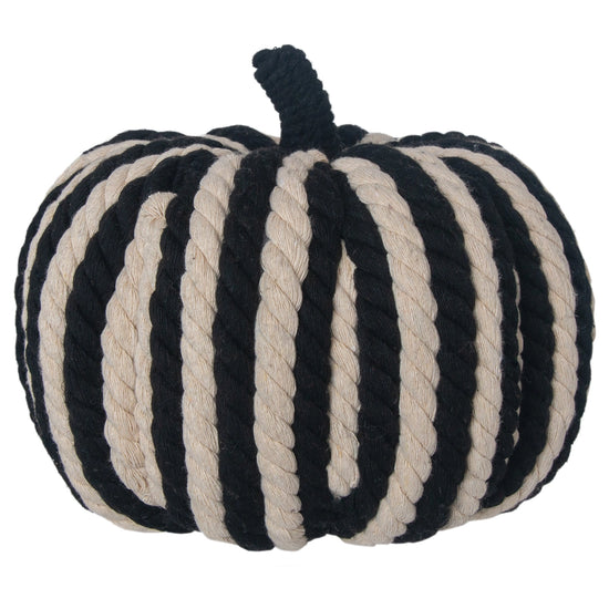 Black + Cream Striped Pumpkin