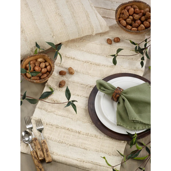 Ivory Fringe Stripe Runner