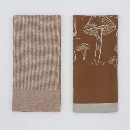 Mushroom Waffle Towel Brown