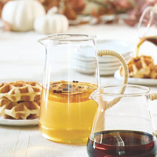 Tall Rattan Handle Pitcher