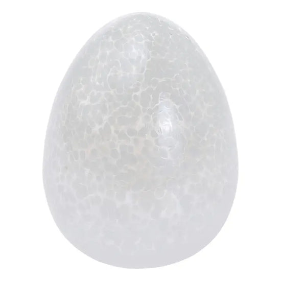 Speckled White Glass Egg