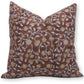 Burgundy + Mustard Block Print Pillow