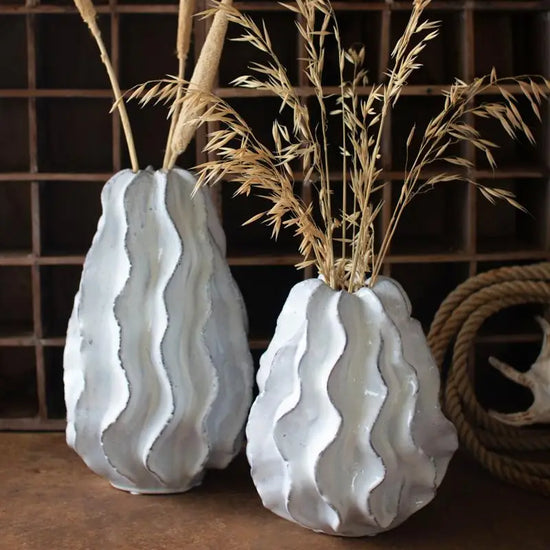 Large Ceramic Ruffle Vase