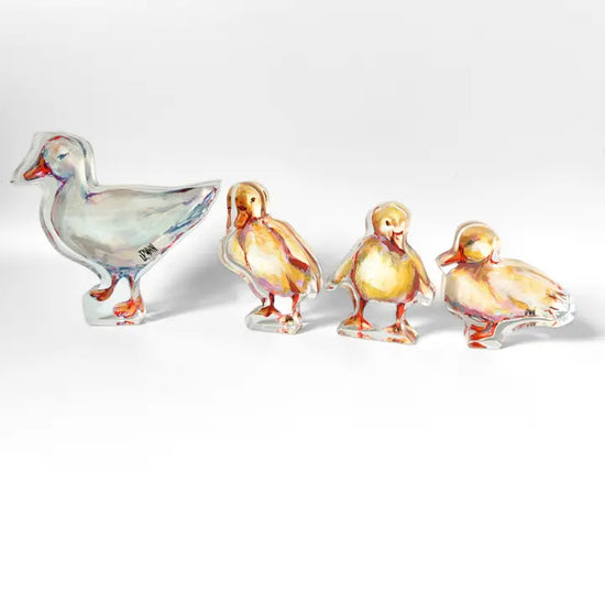 Mama Duck + Ducklings Acrylic Blocks