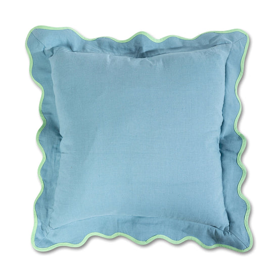 Aqua + Mint Darcy Linen Square Pillow