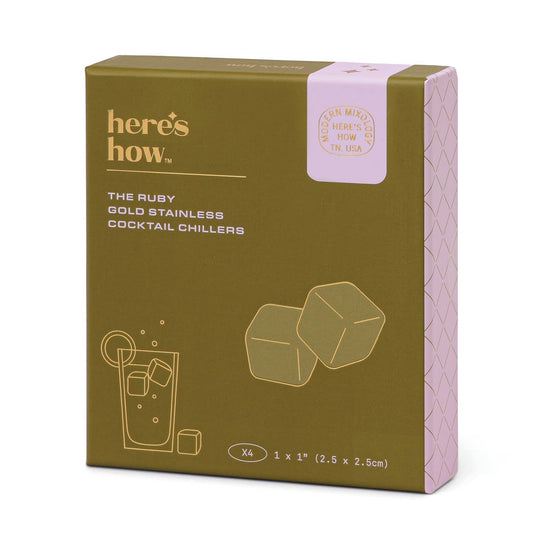 S/4 Ruby Gold Cocktail Chillers