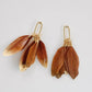 Caramel Gold Dipped Feather Earrings