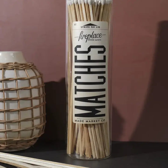 White Vintage Apothecary Fireplace Matches