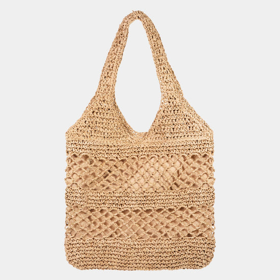 Intricate Straw Knitted Tote